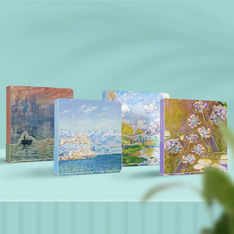 Square Notebook Famous Painting By Monet Van Gogh Blank Inside Journals Diary Planner Office School Supplies Stationery