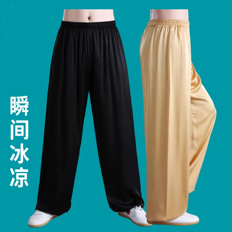 Roupas tradicionais chinesas para homens e mulheres jovens, calças kung fu