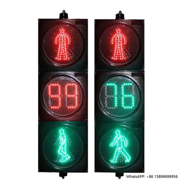 

Led Pedestrian Traffic Signal Light for Road Safety with Digital Display and Solar Power