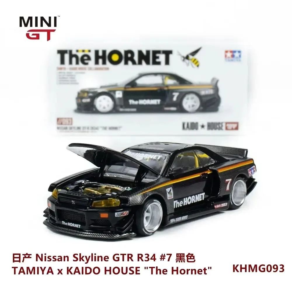 1:64  MINIGT Kaido House Tamiya Skyline GTR R34 The Hornet Alloy Model Car Collection Toy Birthday Gift Limited Edition