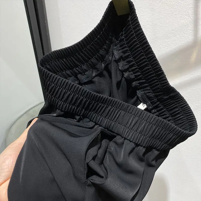 กางเกงฮาเร็มทรงหลวมไซส์ใหญ่ 300 สำหรับผู้หญิง ใส่สบายช่วงฤดูร้อน ขา 9 ส่วน เอวต่ำ ทรงหลวม ขากว้าง เอวสูง