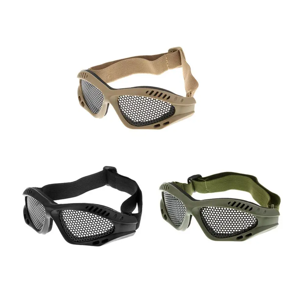 

High Quality Hunting Goggles Eyewear Steel Wire Mesh Airsoft Net Glasses Shock Resistance Eye Game Protector For Outdoor Cs Game