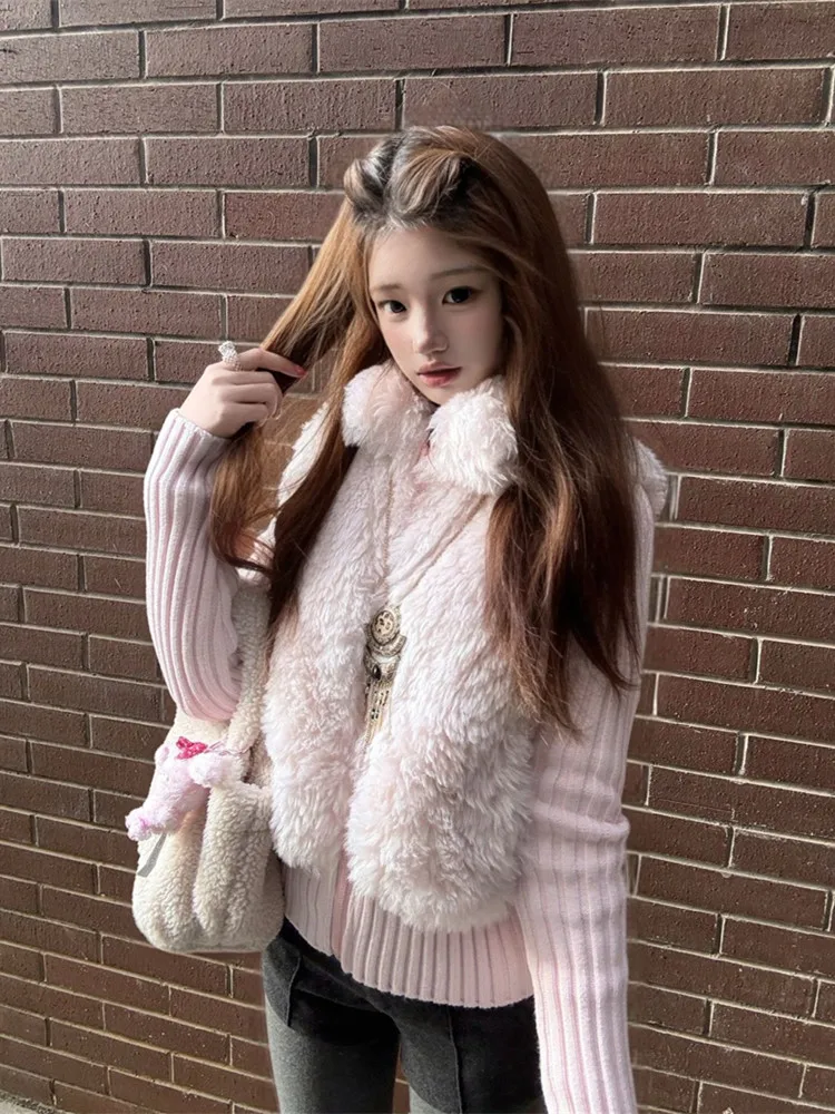 coreen-sle-rose-tricote-patchwork-fourrure-femmes-automne-hiver-design-sens-faux-deux-pieces-chaud-plu-jaet-ecologique