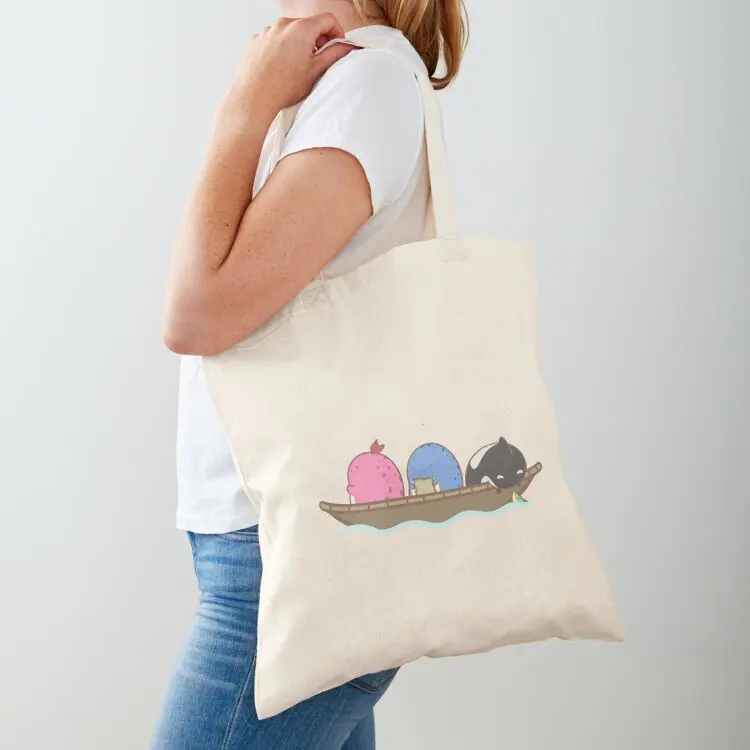 Guild Wars 2- Quaggans in a Boat Tote Bag canvas tote bag shopping bag logo Handbags Canvas