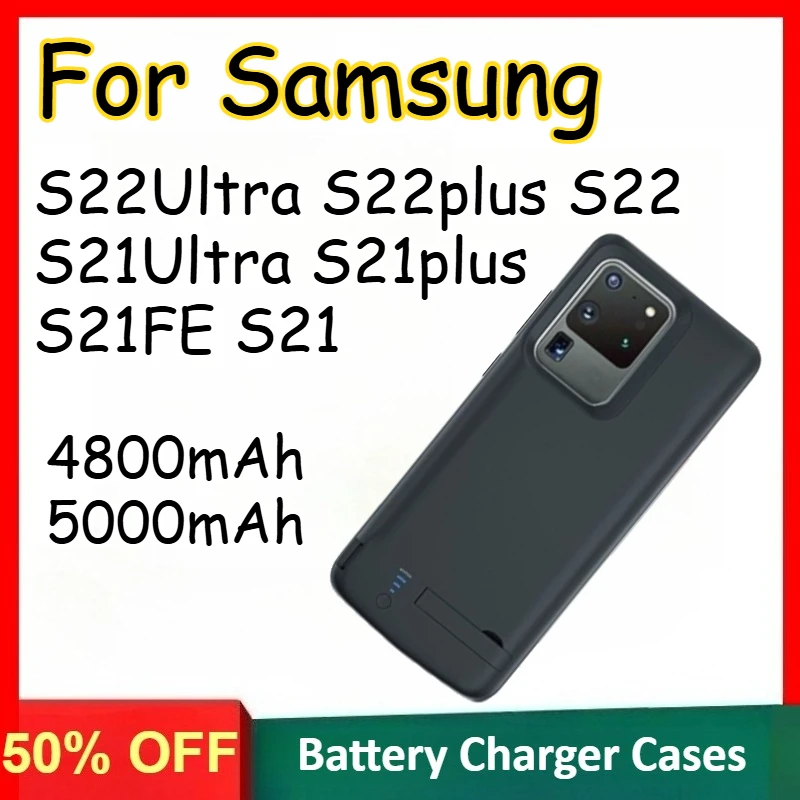 

4800mAh 5000mAh Battery Charger Cases for Samsung S22Ultra S22plus S22 S21Ultra S21plus S21FE S21 Portable Power Bank Cover