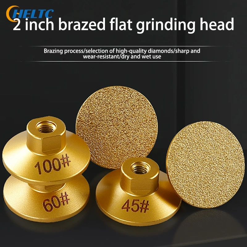 

2-inch Brazed Flat Grinding Head Abrasive Polishing Stone Marble Quartz Granite Cobblestone Grind Sharp Efficient