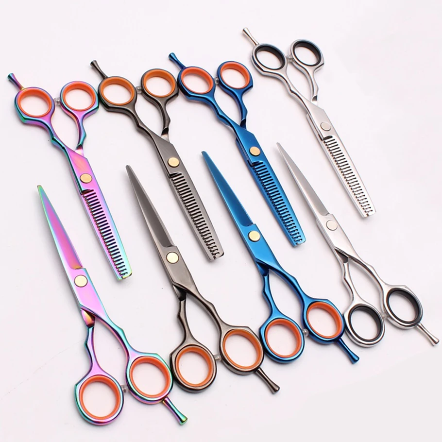 

5.5'' Professional Hairdressing Scissors Cutting Thinning Shears Barber Human Hair & Dog Cat Pets Groomming Japan Steel C1004