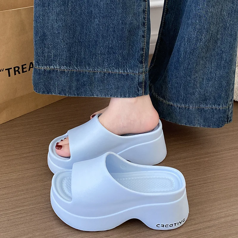 Thick bottom 8cm height increasing sandals for women's summer fashion and versatile beach sandals for women's outdoor wear