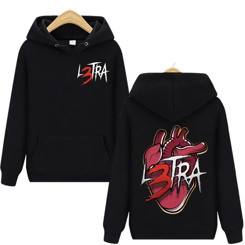 

Rapper Luar La L L3TRA Heart Album Graphic Hoodie Fashion Hip Hop Hooded Sweatshirts Men Women Clothing Casual Loose Pullovers