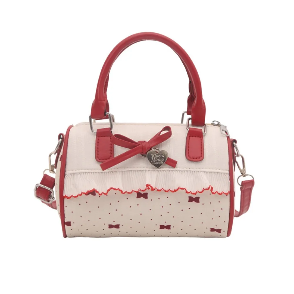 

Милая сумка в горошек Boston с бантом на одно плечо, сумка через плечо для боулинга, водонепроницаемая маленькая квадратная сумка в корейском стиле на каждый день