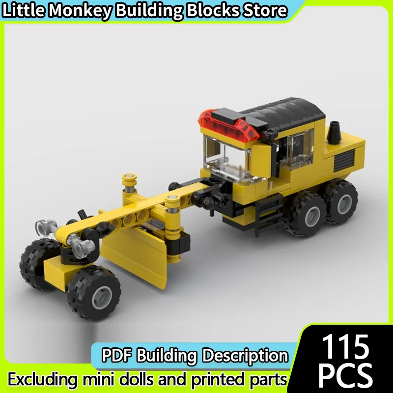 

City Car Model MOC Building Bricks Classic Mid-Sized Motor Grader Modular Technology Children Holiday Gifts Assemble Toys Suit