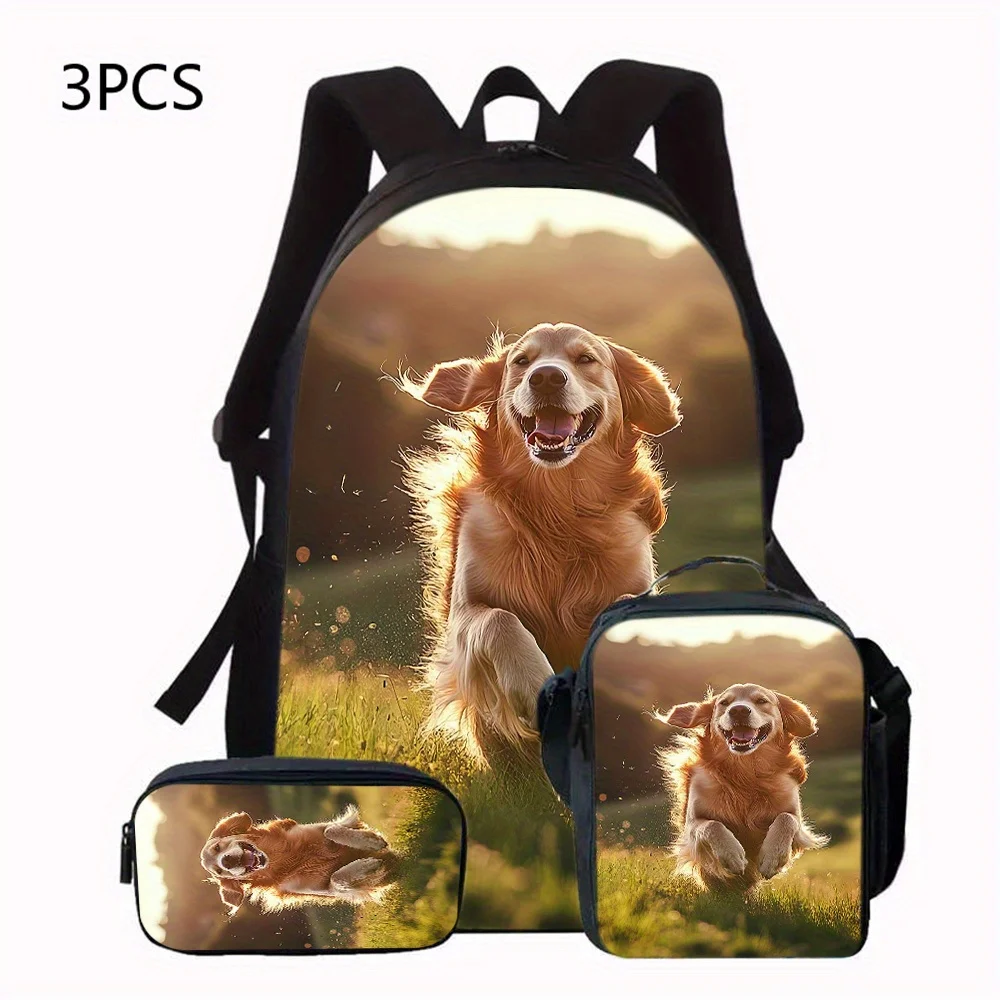 

Smart Animals 3pcs Backpack Set Theme, Including 1 Shoulder Bag 1 Crossbody Bag 1 Pencil Case Perfect for School or Travel, Perf