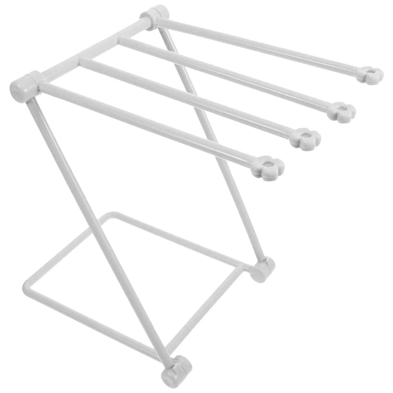 

Folding Kitchen Cloth Rack 4 Plastic Ventilated Design Storage Rack Dry Bottles Organized Household