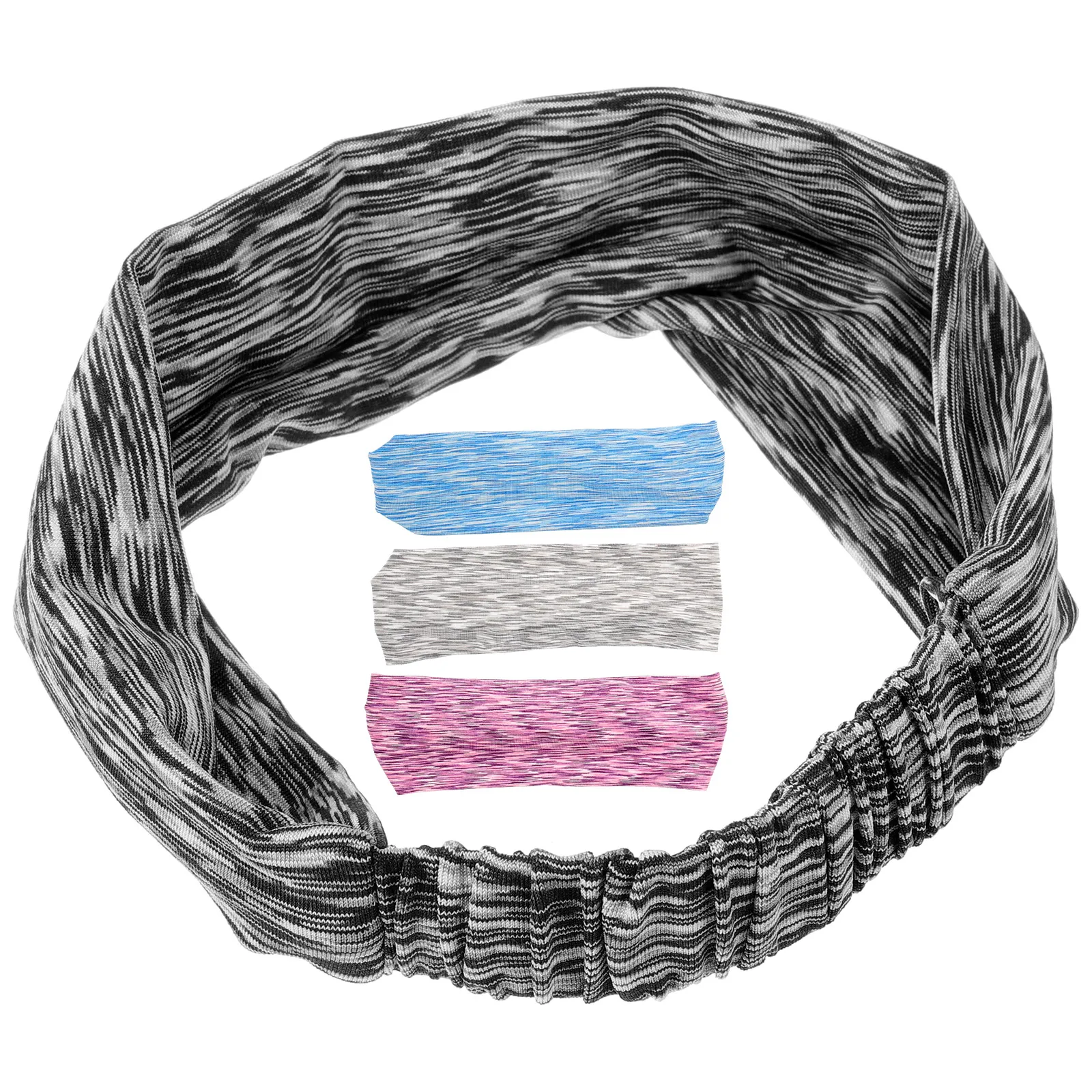 4Pcs Quick Drying Stretchy Headbands for Women Sports Gym Running Workout Sweatbands Portable Non-Slip Decorative Bands