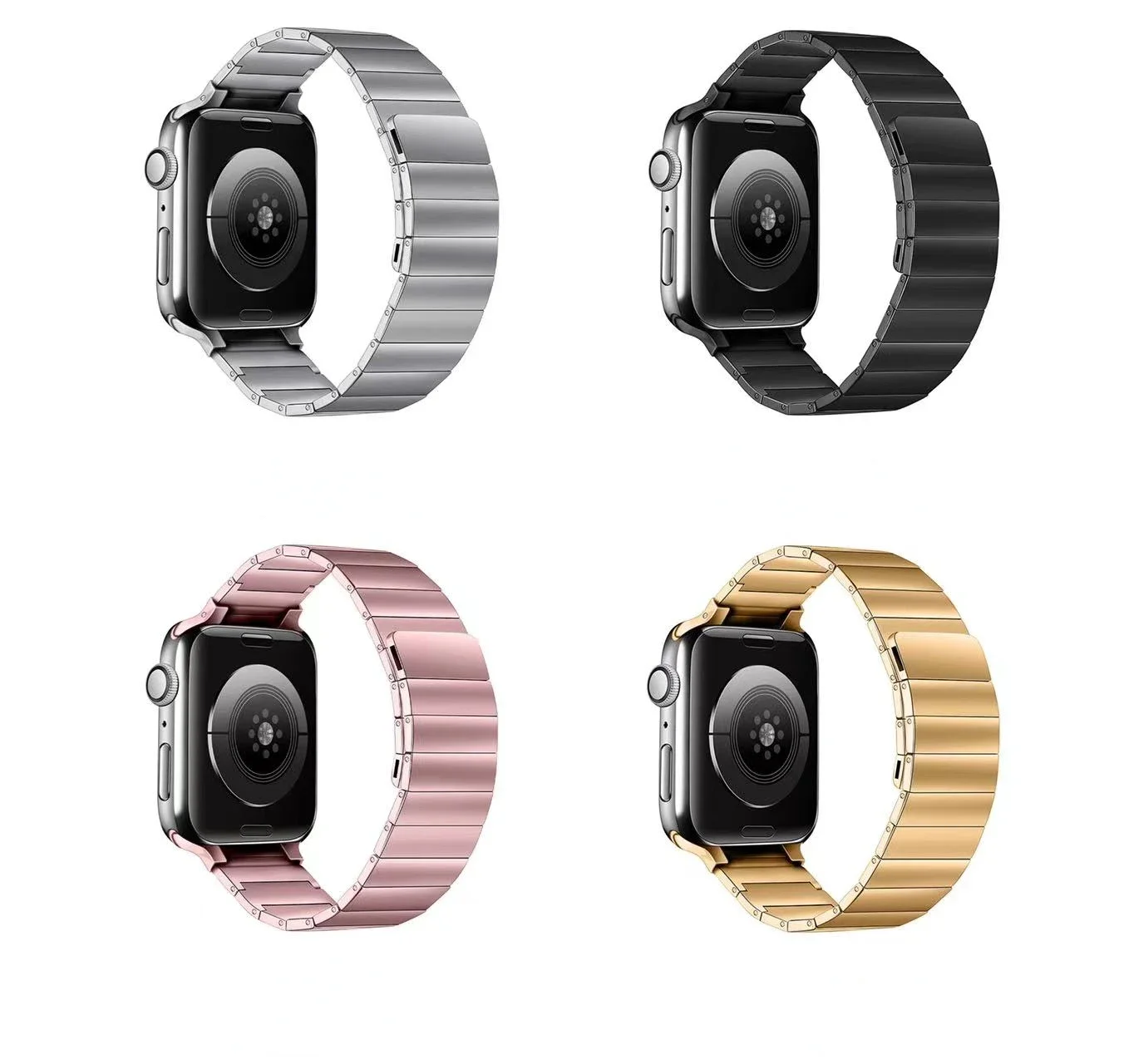 Metal Link Bracelet For Apple Watch Ultra 49mm 45mm 44mm 42mm 46mm 41mm Stainless Steel Magnetic Loop Belt iWatch 10 9 8 7 6 5 4