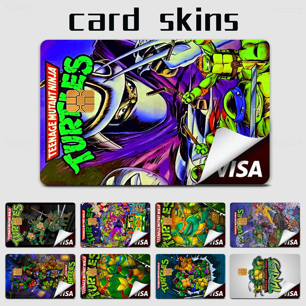 Film N-Ninja T-TMNT T-Turtles Anime Cartoon Bear Skin Sticker Film Tape Case For Big Credit Debit Card Front Side