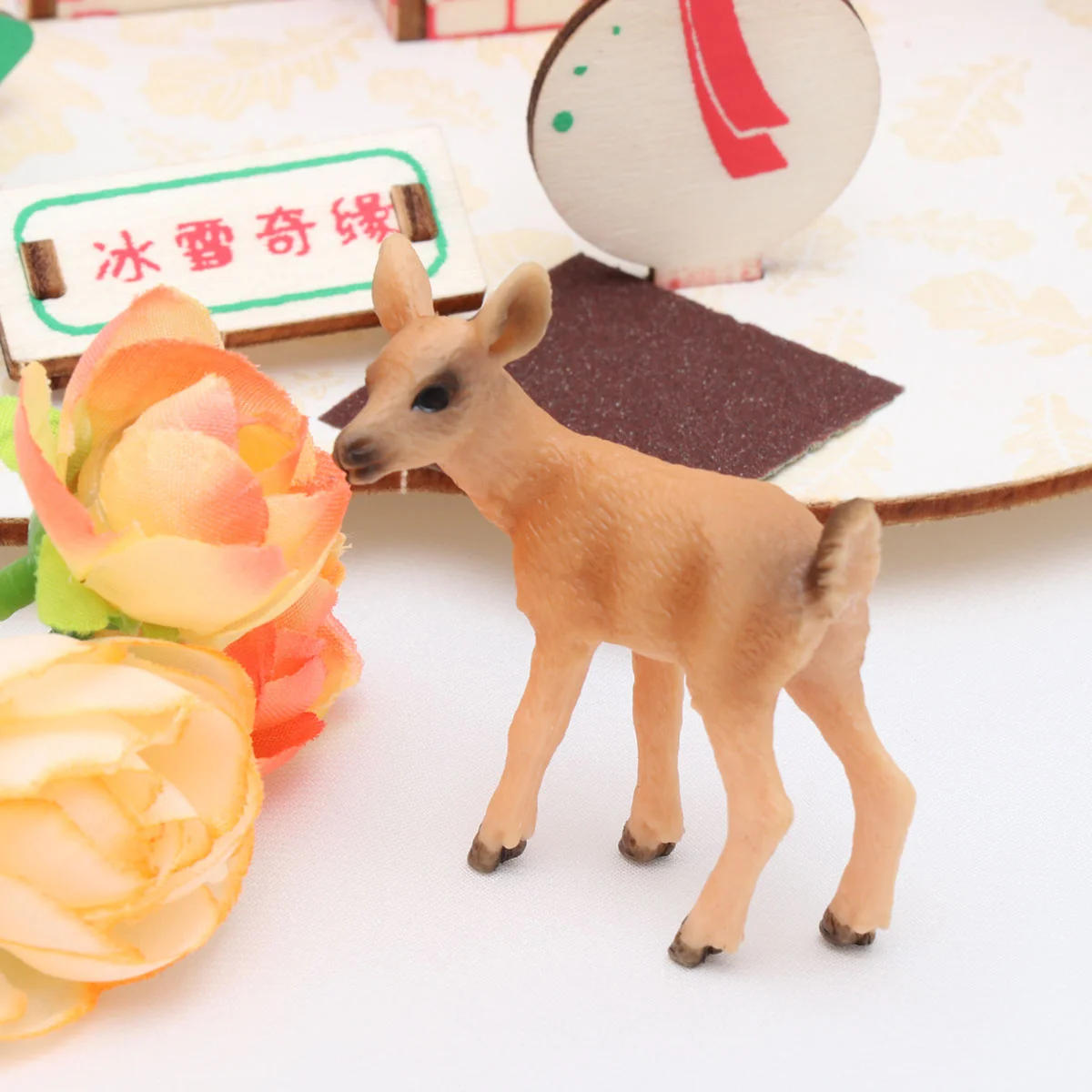 

2 Pcs Animal Model Artificial Deer Animals Christmas Toys for Toddlers Accessories