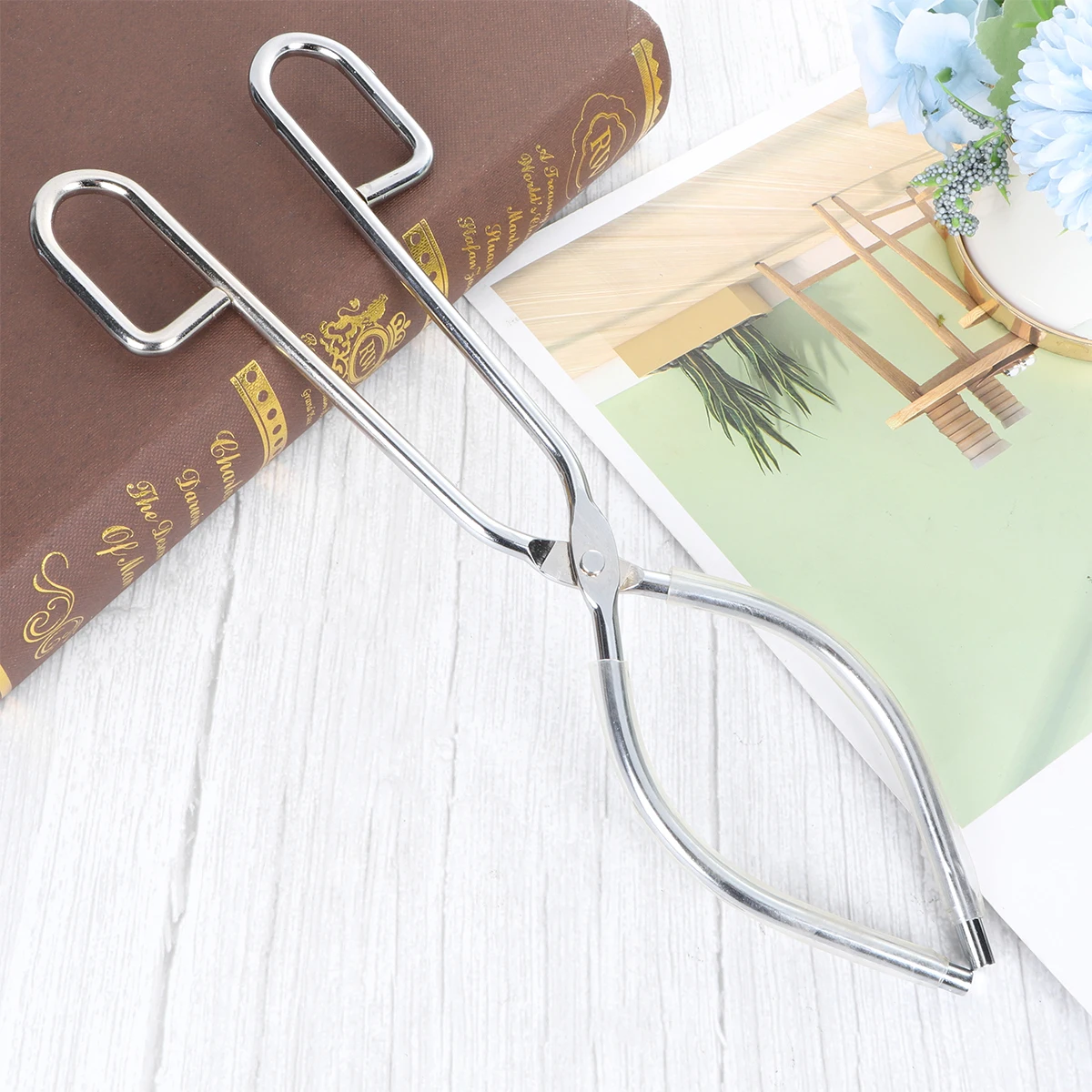 

Laboratory Stainless Steel Crucible Pliers Flask Tongs Beaker Clamp First Silver