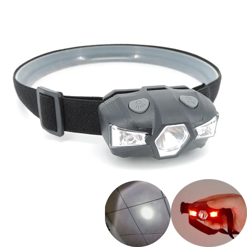 Powerful 2023 5 Modes Mini 3 Led AA Headlamp Headlight 1000lm bright Frontal Head Light Torch light Red White Lamp Camping