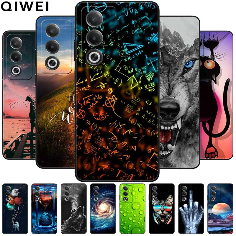 For OPPO A80 5G Case 6.67\'\' Cool Black Soft TPU Silicon Back Covers for A 80 OPPOA80 5G A80 2024 Phone Cases Funda Coque CPH2639