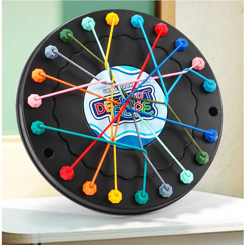 Kid Rope Knots Sensory Social Board Game Logical Thinking Challenge Colore Twisted Connected Line Brain Strategy Fun Table Game