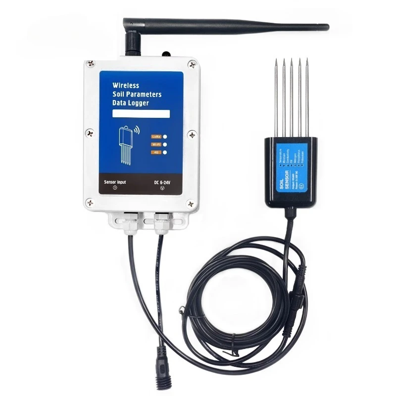 انخفاض استهلاك رطوبة التربة درجة الحرارة EC PH NPK 7 في 1 الاستشعار واي فاي أو 4G مسجل بيانات اختبار التربة مع بطارية مدمجة #1