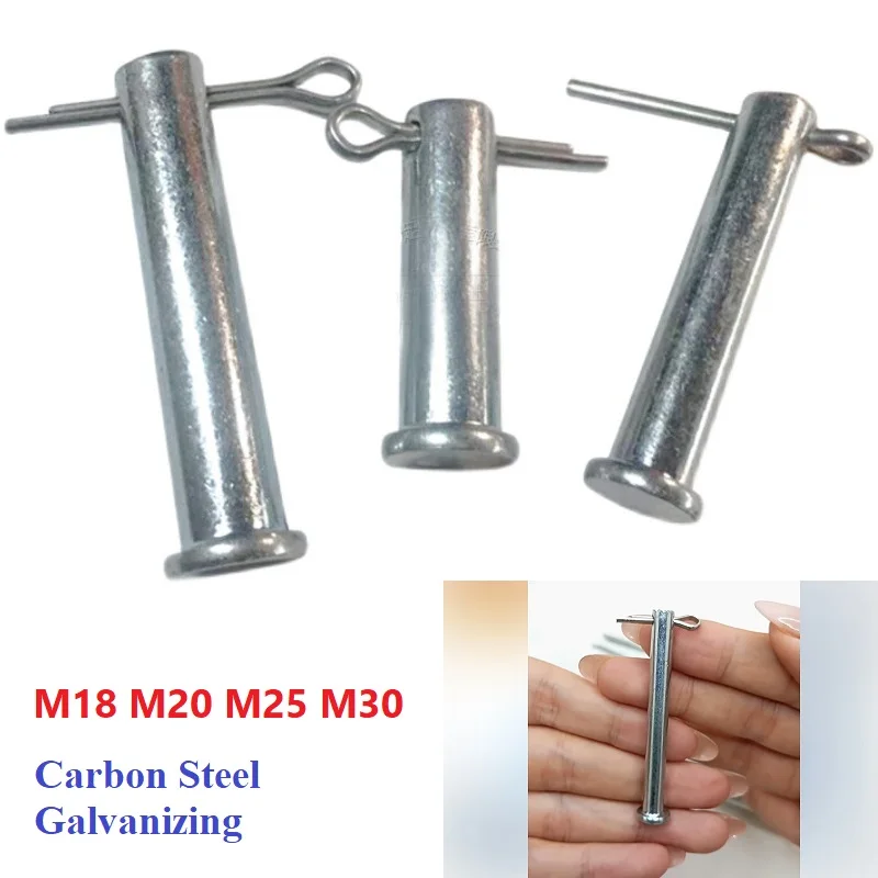 Flat Head Clevis Pins with Hole M18 M20 M25 M30 Carbon Steel Axis Pin Cylindrical Location Positioning Dowel Pin
