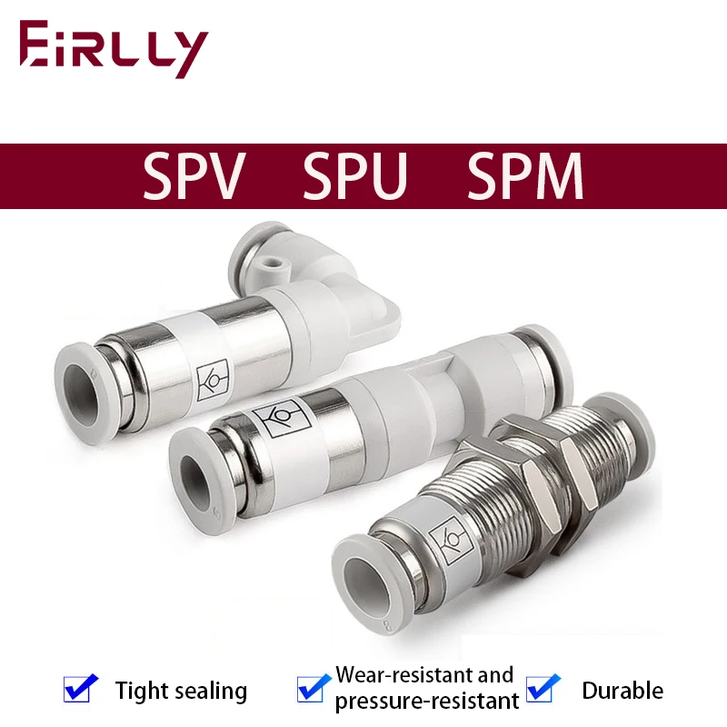 Pneumatic check valve straight-through connector SPM SPU-4 6 8 10 12 elbow SPV quick gas pipe connector