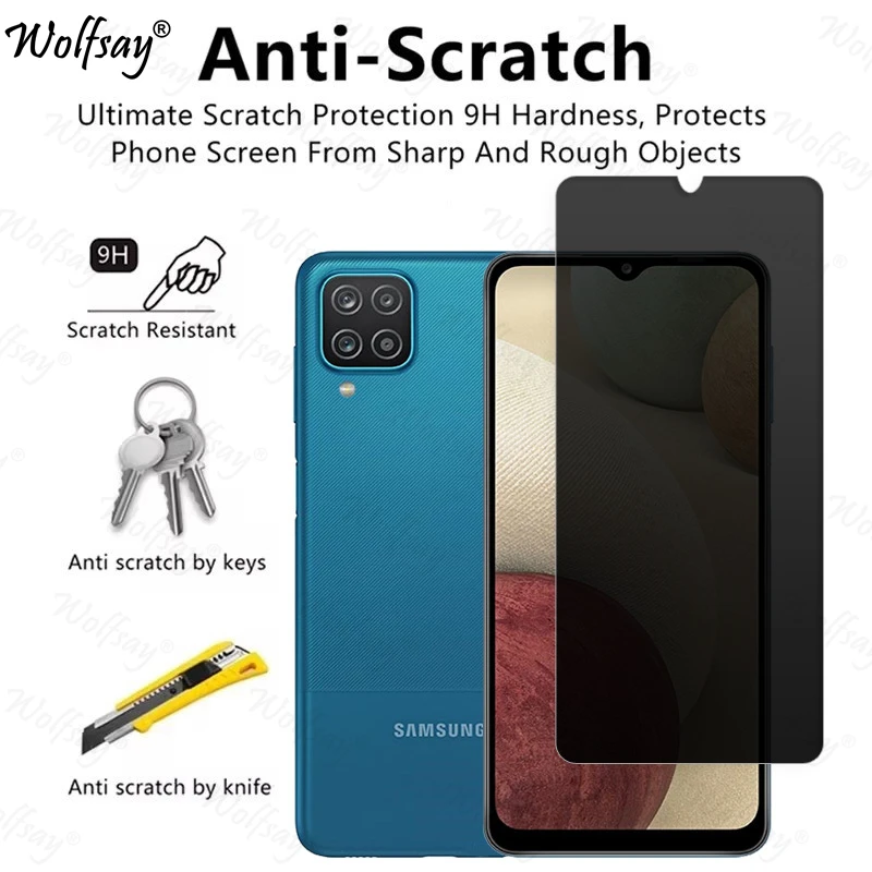 Anti-Spy Tempered Glass For Samsung Galaxy A12 Privacy Screen Protector For Samsung A12 Glass For Samsung A12 Glass 6.5 inch