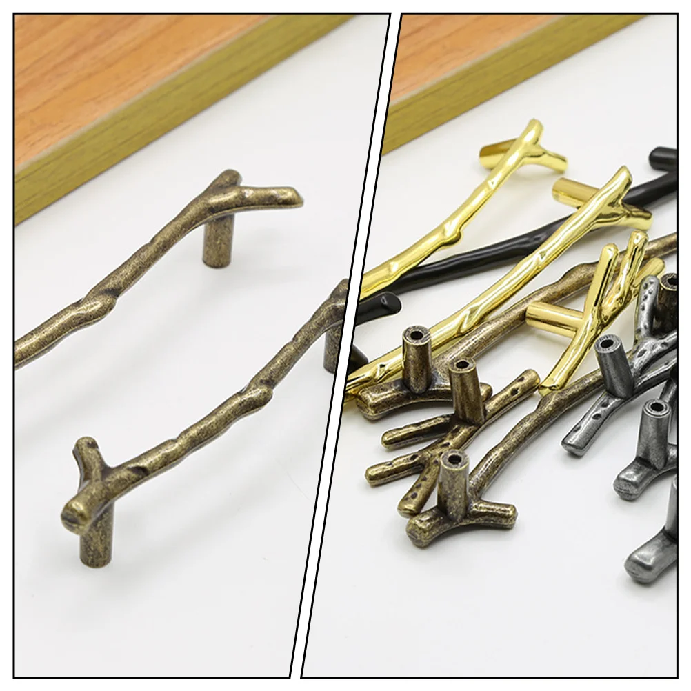 

4Pcs Decorative Drawer Knobs Branch Design Furniture Handles for Cabinet Shoe Rack Wardrobe Easy Installation Rust Resistant