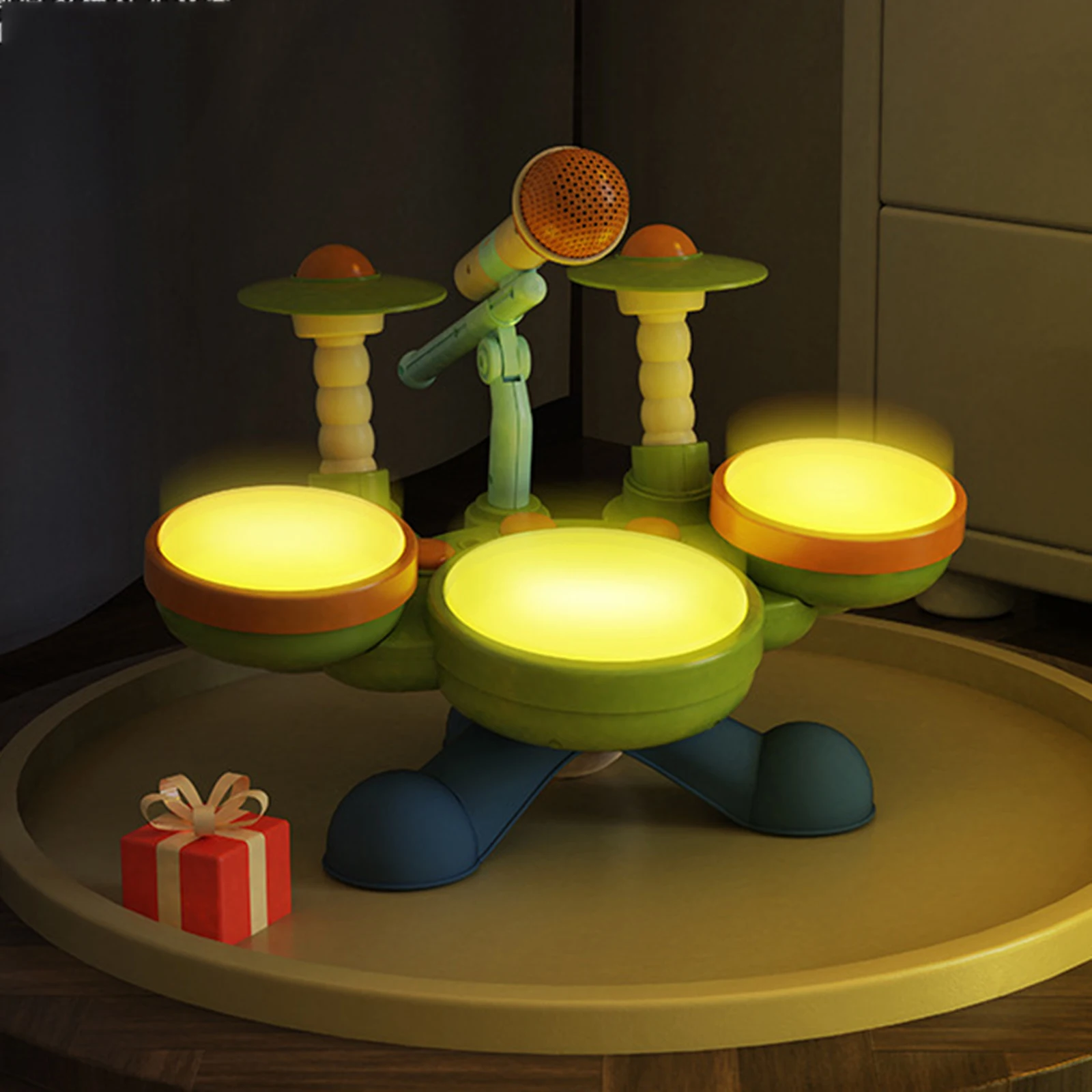 Conjunto de bateria para crianças e bebês, brinquedos de educação infantil, instrumentos musicais, presentes para meninos e meninas, 12 a 18 meses, 12 a 18 meses