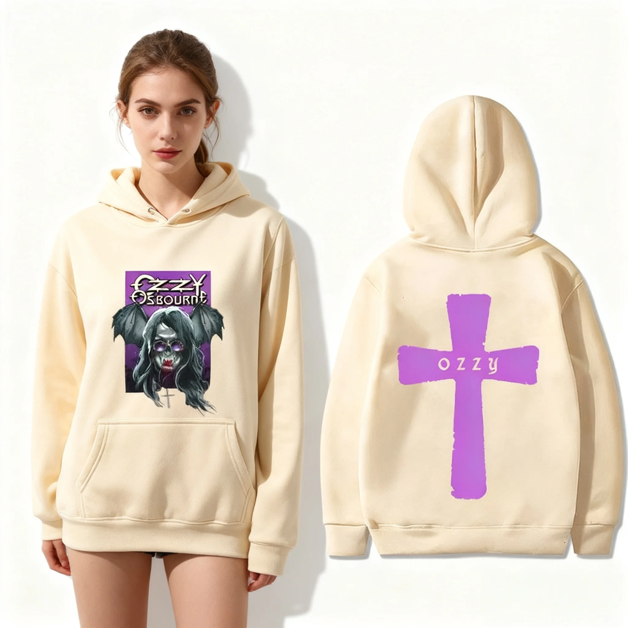 

Autumn and Winter Rock Band Black Sabbath Ozzy Osbourne Retro Sweatshirt Gothic Punk Style Street Women's Fashion Hoodie