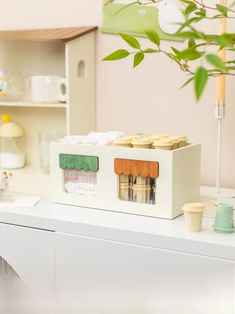 

Органайзер для пультов ДУ и гигиенических прокладок, поднос для хранения кофе и чайных пакетиков, настольный органайзер, коробка для хранения косметики