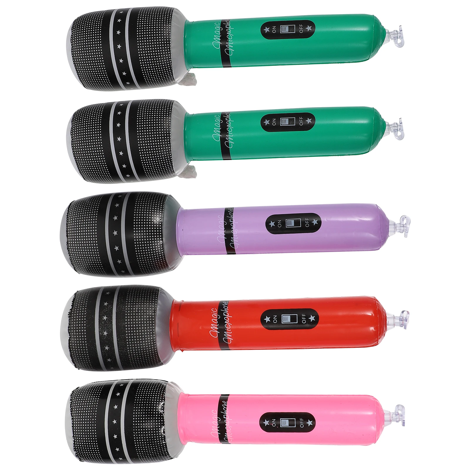 

5pcs Simulation Microphone Inflatable Microphone Inflatable Kid Toys Plastic PVC Material Party DIY Decor