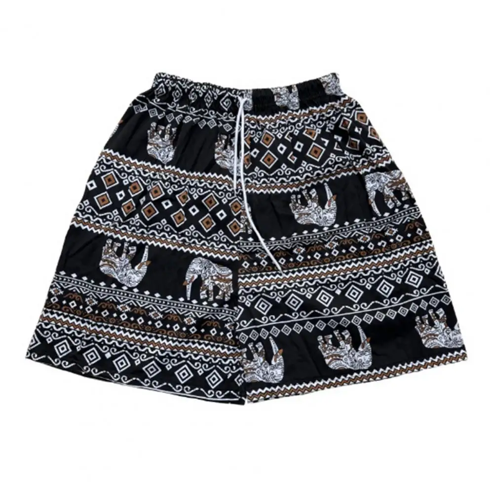 

Summer Beach Shorts for Women Men Clothes Trendy Bohemian Drawstring Loose Boho Thailand Elephant Short Pants for Travel Walking