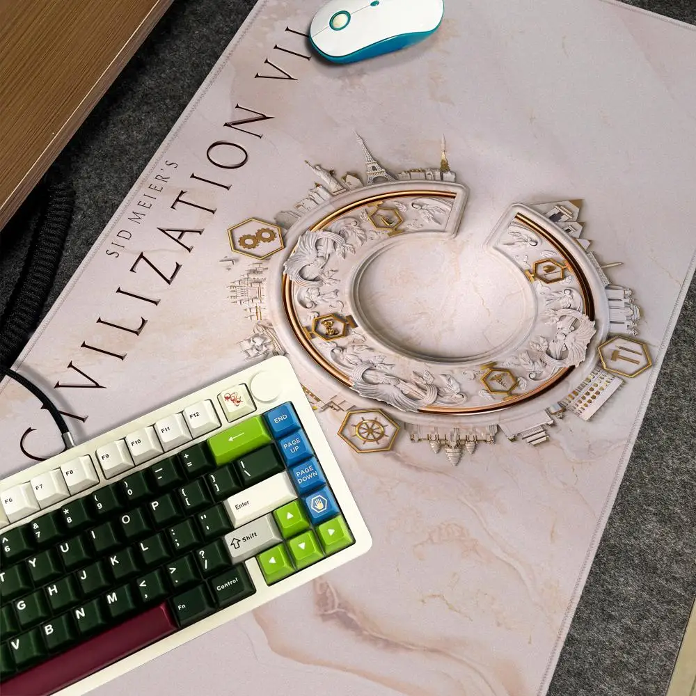 لوحة الماوس Xxl الكمبيوتر حجم كبير عدم الانزلاق ألعاب S-Sid لوحة المفاتيح Meiers 90x40 سنتيمتر الحضارة الفنية السابع تصميم HD Deskmat