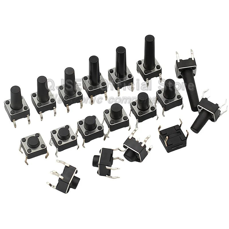 20 PZ 6x6x5mm DIP 4-Pin G89 Touch Tap Pulsante Micro Interruttore Auto-ripristinante 6*6*5mm/4.3/6/7/8/9/10/11/12/13/14/15mm Rubinetto Interruttore Set
