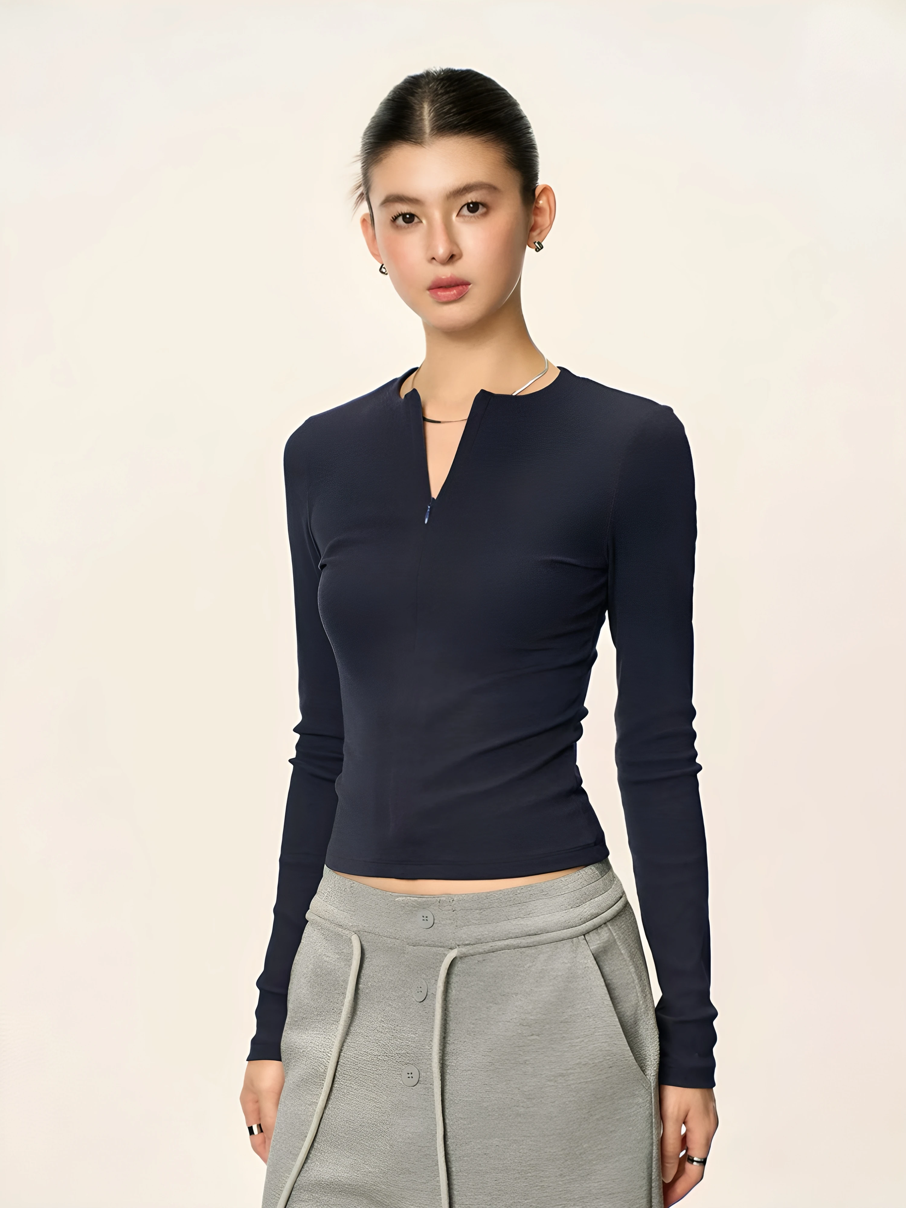 Slim Fit Long Sleeve Base Shirt Women's Spring Autumn New Style plus Size Fat M Inner Wear Shoulder T-Shirt Top