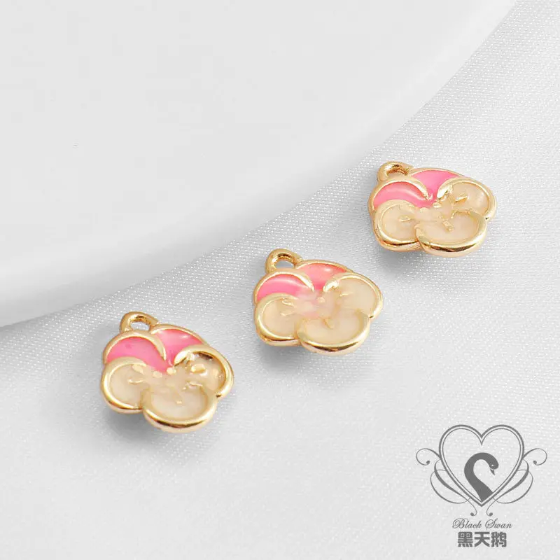 14K Copper Gold Plated Enamel Strawberry Mushroom Money Bag Pendant DIY Jewelry Making Charms Accessories