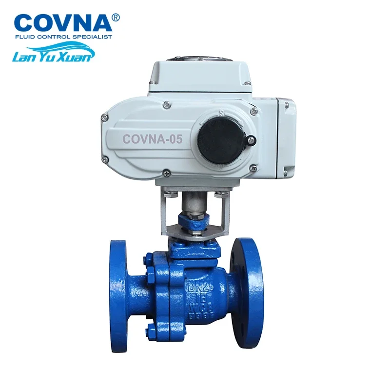 COVNA Electric Automated Valves 24v 220v Dn50 Stainless Steel Motorised Flow Control Ball Valve