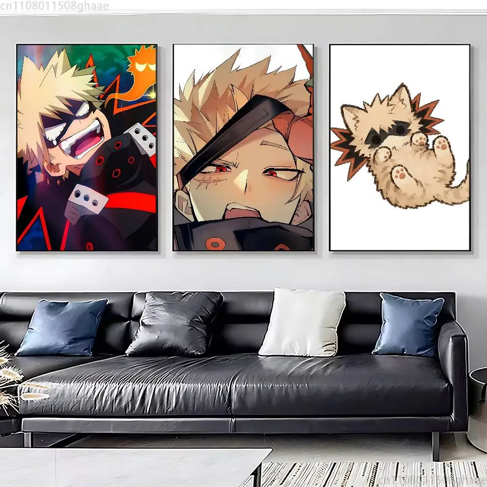 MHA My H-Hero K-Katsuki  new group Poster HD home decor sticky wall waterproof home living room bar aesthetic decor