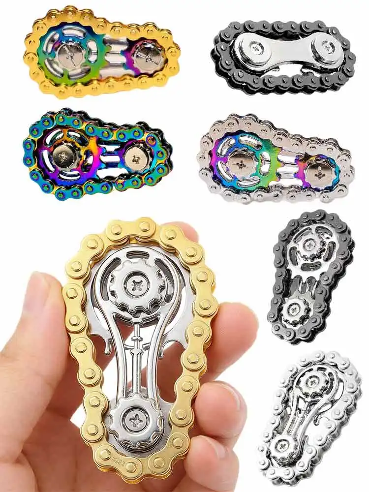 AliExpress NONE Sprocket Flywheel Fingertip Gyro Metal Fidget Spinner Antistress Anxiety Metal Bike Chains Decompression Toys for Adult Kid Gift