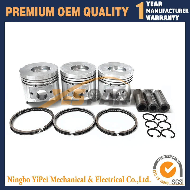 3TNV86 piston with ring 3set for Yanmar 3TNV86