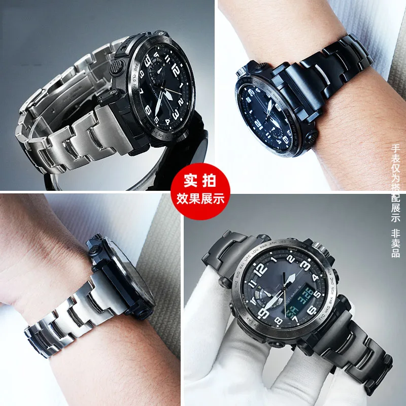 23 مللي متر 24 مللي متر الرجال سبائك التيتانيوم حزام الساعات لساعة كاسيو PRG-600/650 PRW-6600 PRG-60/50 // 30/70Y حزام سوار مقاوم للماء