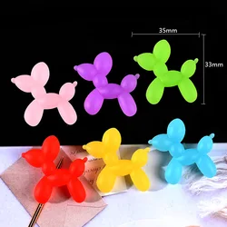 10 adet Kawaii Diy reçine Mini balon köpek serisi rakamlar el sanatları düzlemsel Flatback Cabochon karalama defteri bezemeler Charms minyatür