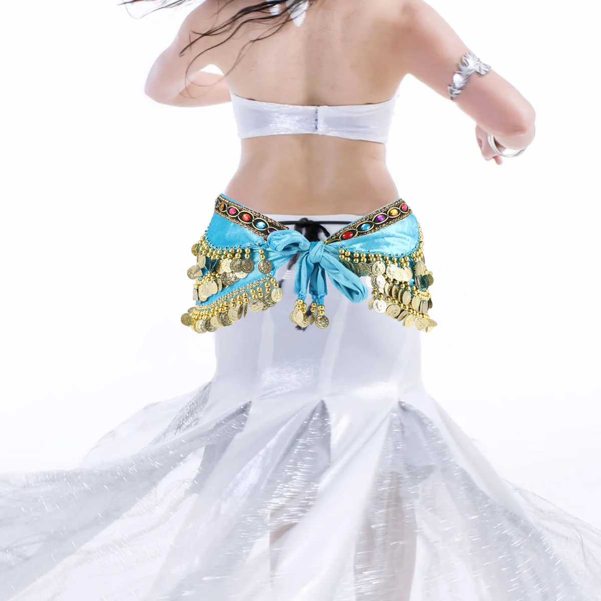 

1Pcs India Belly Dance Belt Hip Scarf Wrap Coins Exquisite Craftsmanship Performance Practice Fashion Accessory