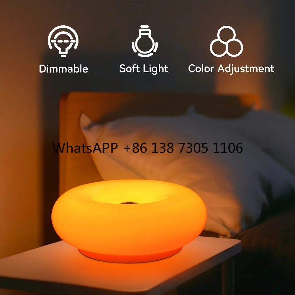 

Средневековый настенный светильник-бублик в стиле Bauhaus, оранжевый, сенсорный, для спальни, прикроватный, атмосферный свет