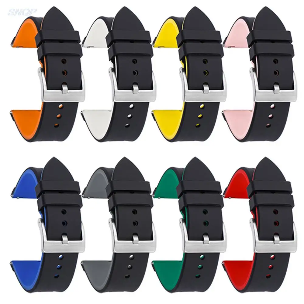 삼성에 적합한 갤럭시 워치 4 소프트 방수 실리콘 스트랩, 화웨이 워치 GT 2 2e 프로 스마트 워치 밴드, 20mm 22mm 24mm