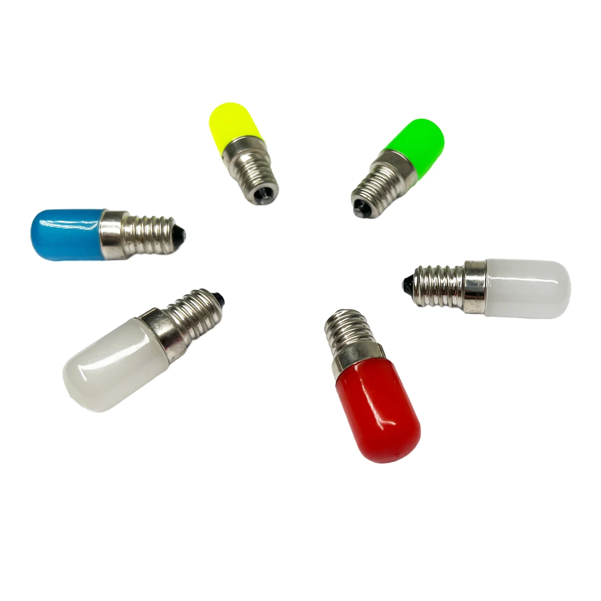 E12 E14 T18 2W Bulb Refrigerator Light PC Cover AC 110V 220V Freezer Bulb Red Green Blue Yellow Cold / Warm White