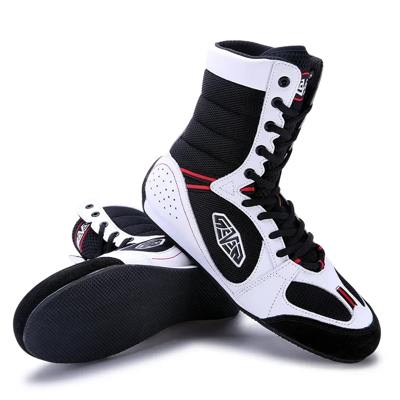 Brand Boxing Shoes Professional Wrestling Shoes Men Black Red Gym Shoes Mens Luxury Man Non-Slip Fighting Boots Big Boy 2024 New